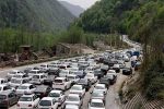 ترافیک فوق‌سنگین در محورهای شمالی کشور؛ جاده چالوس یک‌طرفه شد